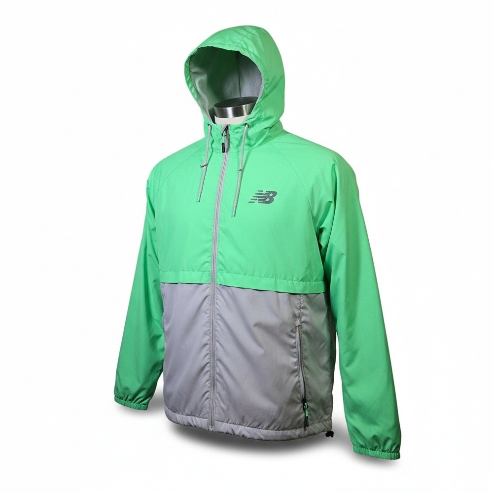 New Balance Green Grey Windbreaker Jacket L - Picture 3 of 7